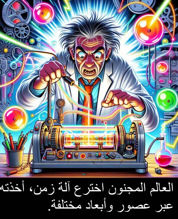 آلة: العالم المجنون اخترع آلة زمن، أخذته عبر عصور وأبعاد مختلفة.