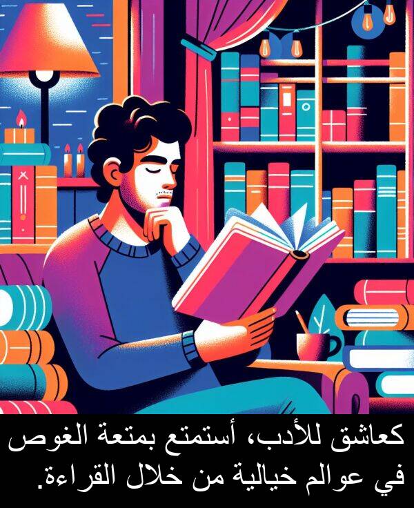 أستمتع: كعاشق للأدب، أستمتع بمتعة الغوص في عوالم خيالية من خلال القراءة.