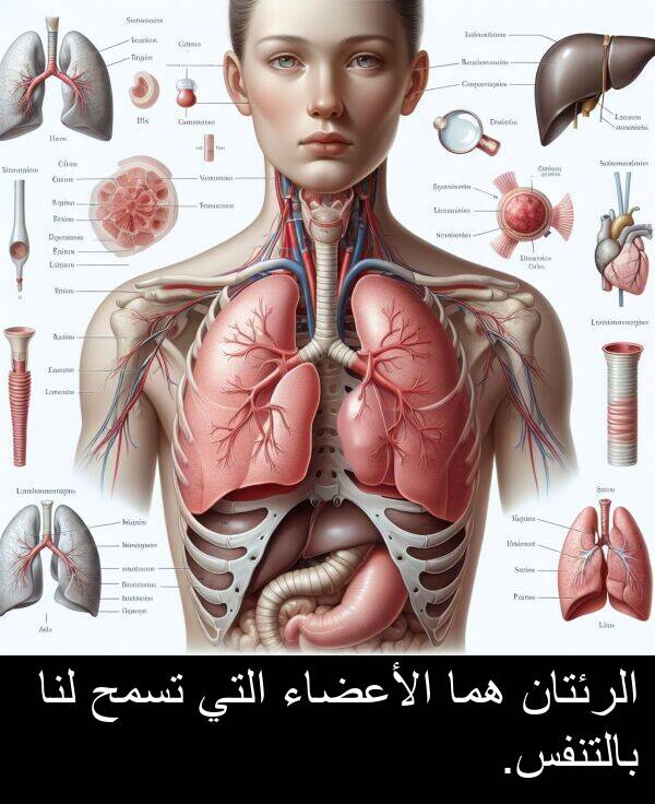 هما: الرئتان هما الأعضاء التي تسمح لنا بالتنفس.