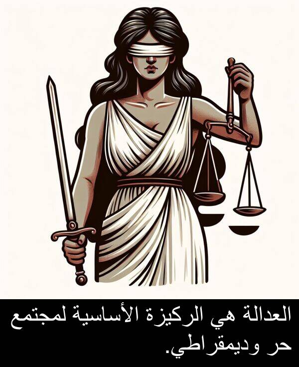 لمجتمع: العدالة هي الركيزة الأساسية لمجتمع حر وديمقراطي.