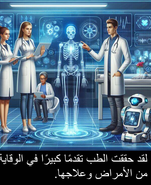 لقد: لقد حققت الطب تقدمًا كبيرًا في الوقاية من الأمراض وعلاجها.