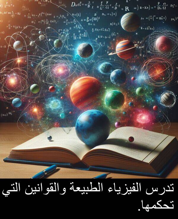 التي: تدرس الفيزياء الطبيعة والقوانين التي تحكمها.