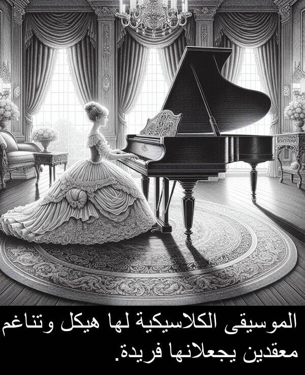 هيكل: الموسيقى الكلاسيكية لها هيكل وتناغم معقدين يجعلانها فريدة.