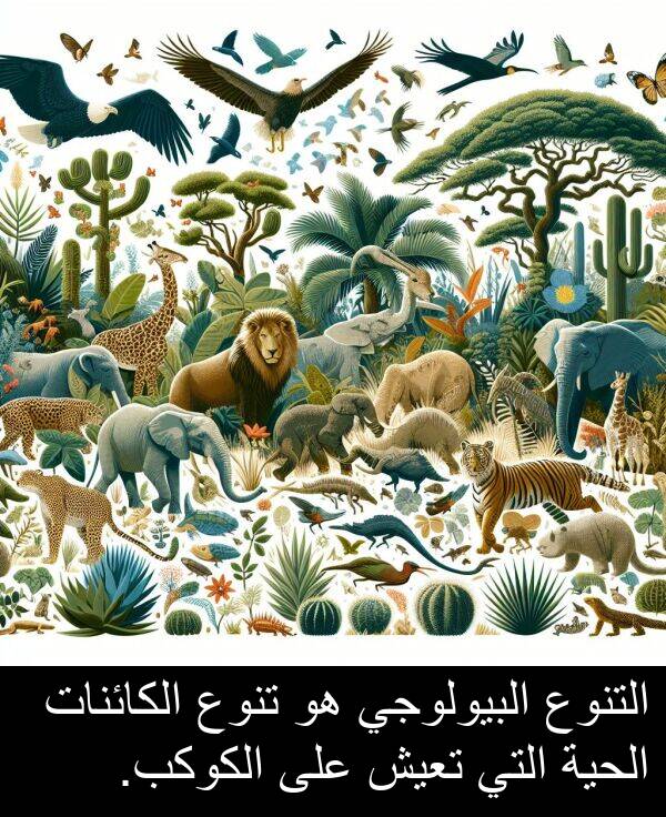 الكائنات: التنوع البيولوجي هو تنوع الكائنات الحية التي تعيش على الكوكب.
