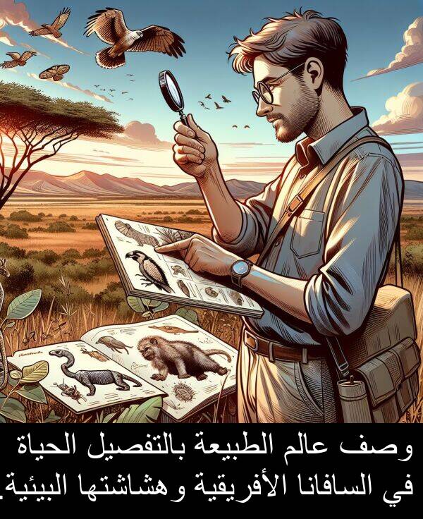 عالم: وصف عالم الطبيعة بالتفصيل الحياة في السافانا الأفريقية وهشاشتها البيئية.