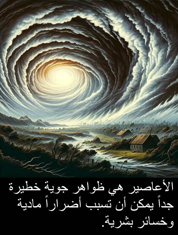 خطيرة: الأعاصير هي ظواهر جوية خطيرة جداً يمكن أن تسبب أضراراً مادية وخسائر بشرية.