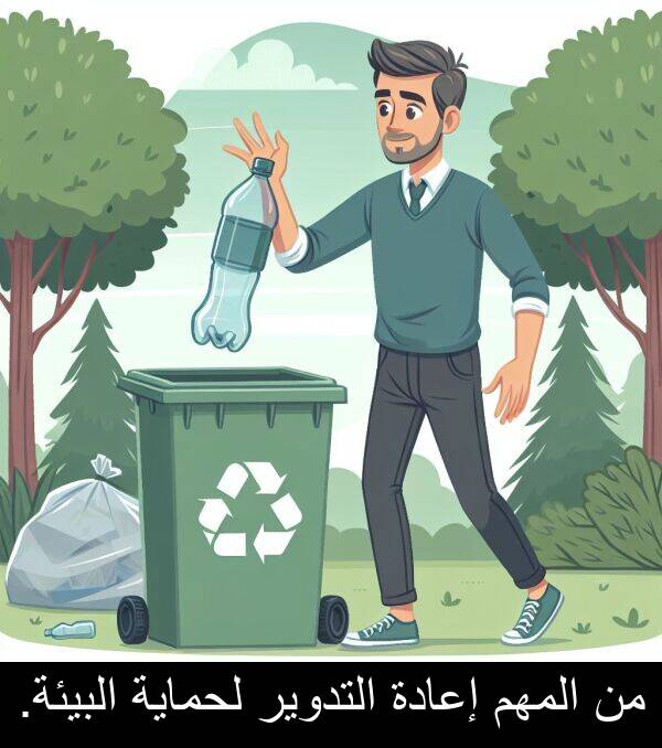 لحماية: من المهم إعادة التدوير لحماية البيئة.
