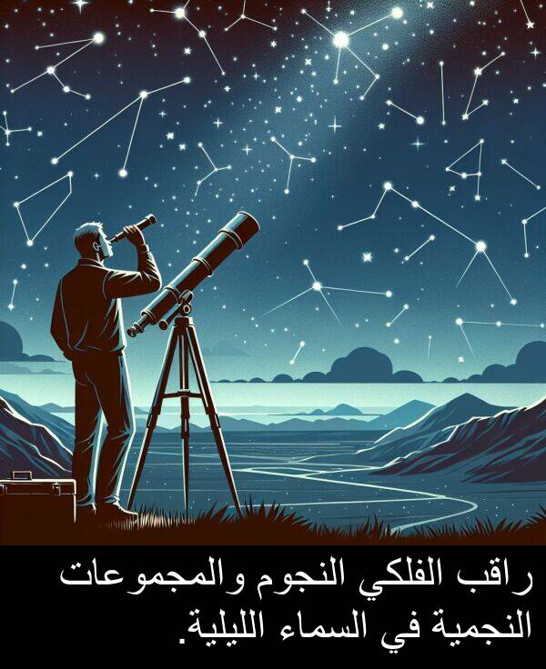 النجمية: راقب الفلكي النجوم والمجموعات النجمية في السماء الليلية.