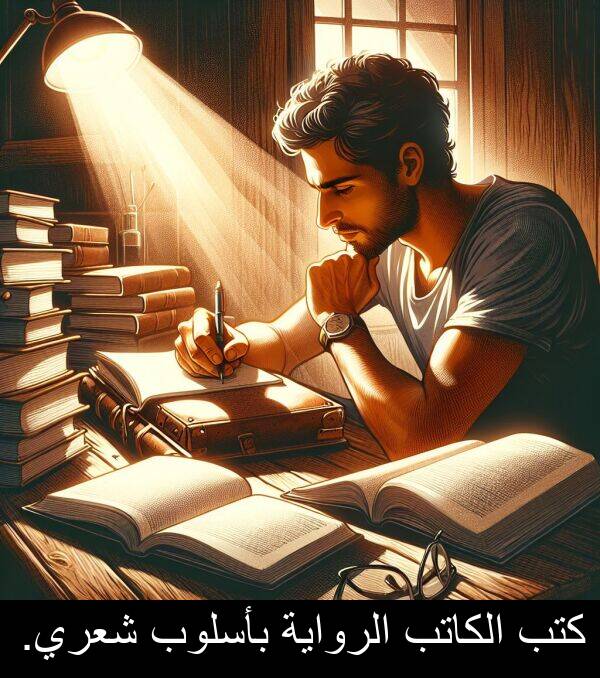 شعري: كتب الكاتب الرواية بأسلوب شعري.