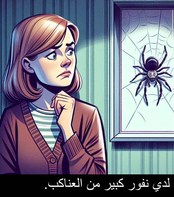 كبير: لدي نفور كبير من العناكب.