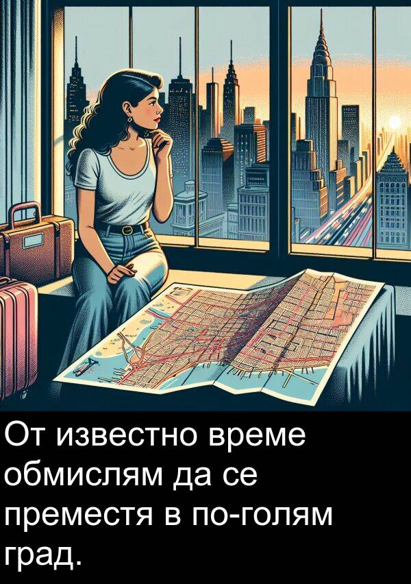 известно: От известно време обмислям да се преместя в по-голям град.