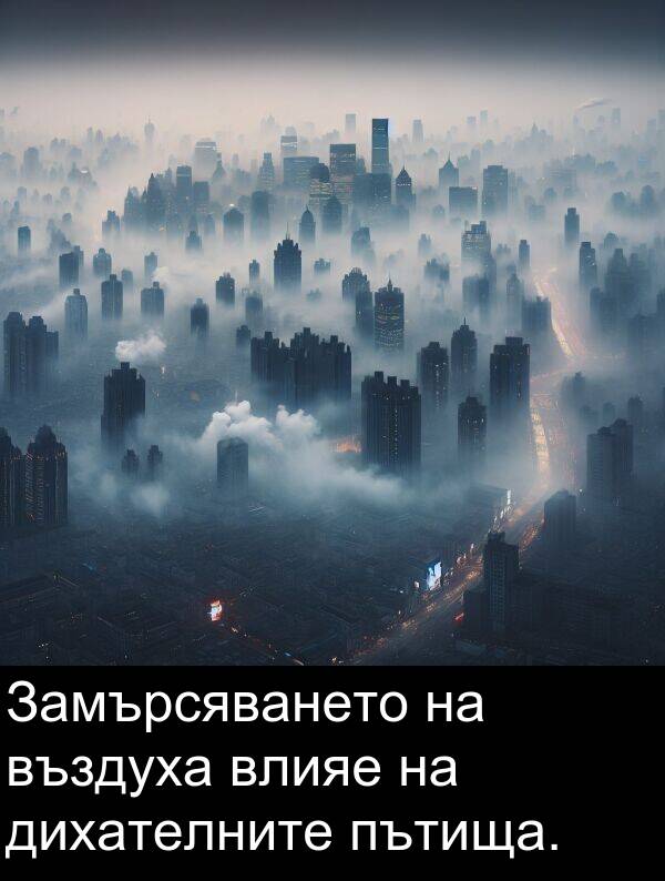 пътища: Замърсяването на въздуха влияе на дихателните пътища.