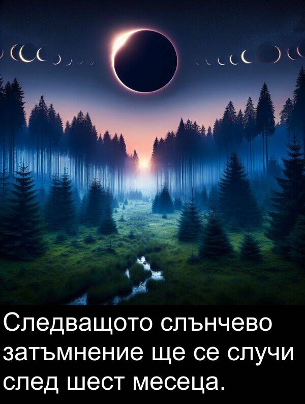 шест: Следващото слънчево затъмнение ще се случи след шест месеца.