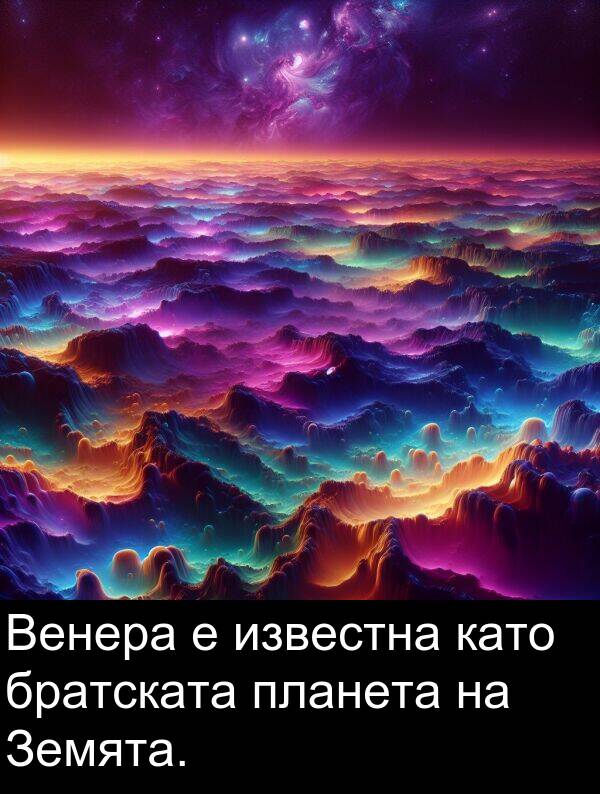 планета: Венера е известна като братската планета на Земята.