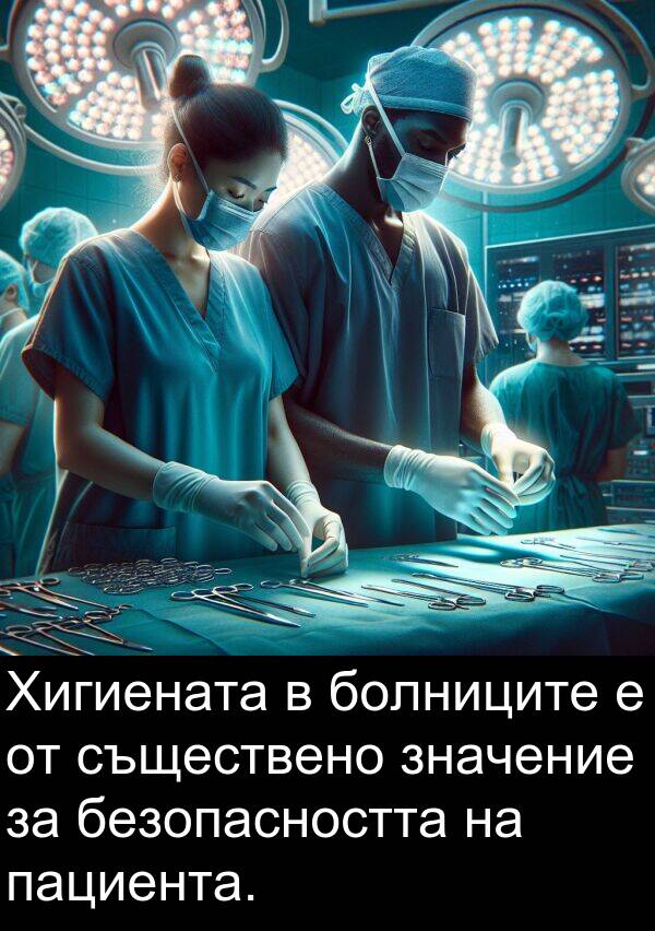 болниците: Хигиената в болниците е от съществено значение за безопасността на пациента.