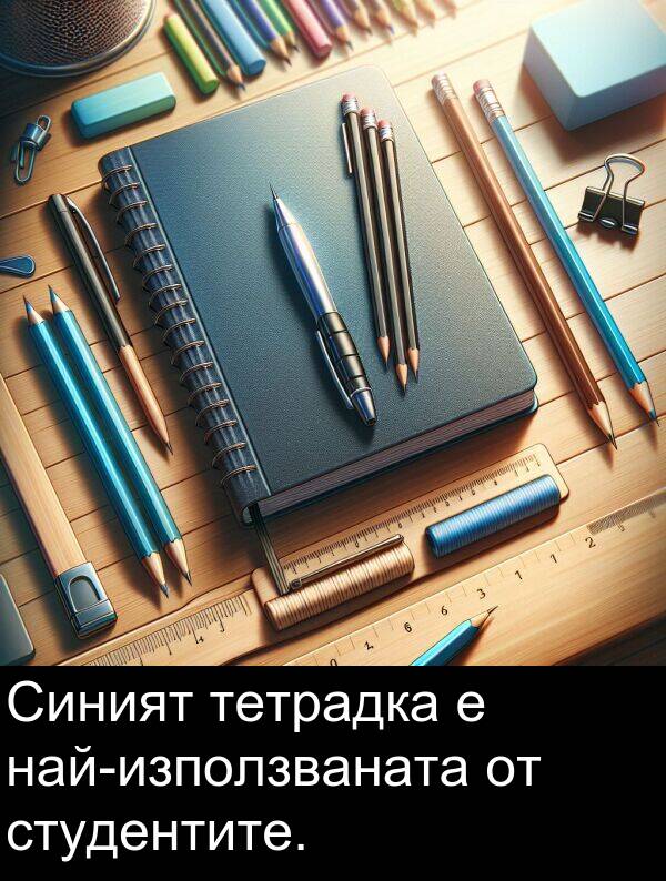 студентите: Синият тетрадка е най-използваната от студентите.