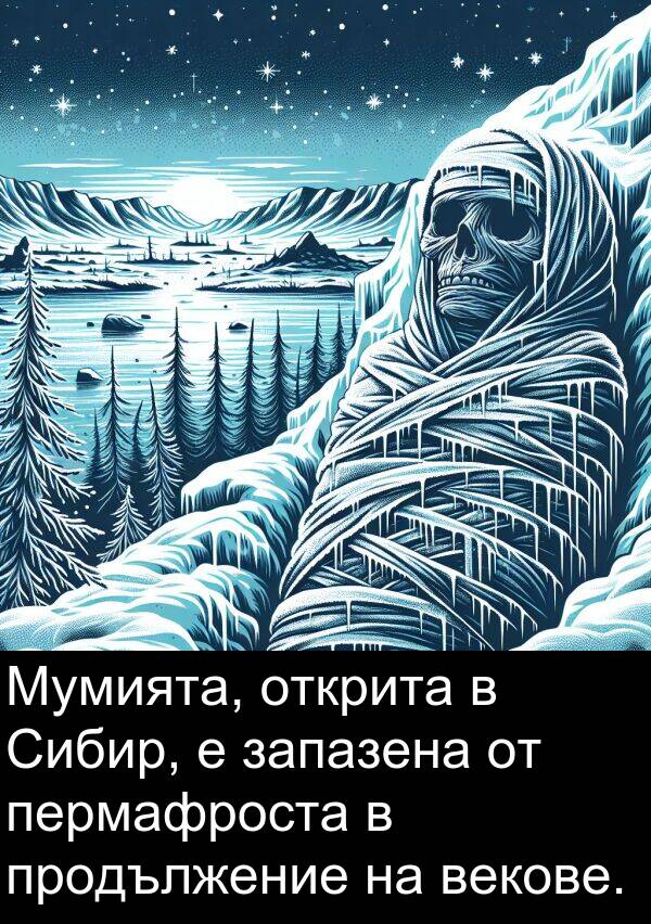 пермафроста: Мумията, открита в Сибир, е запазена от пермафроста в продължение на векове.