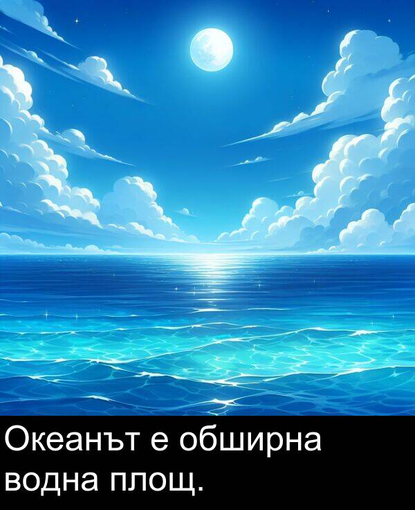 обширна: Океанът е обширна водна площ.