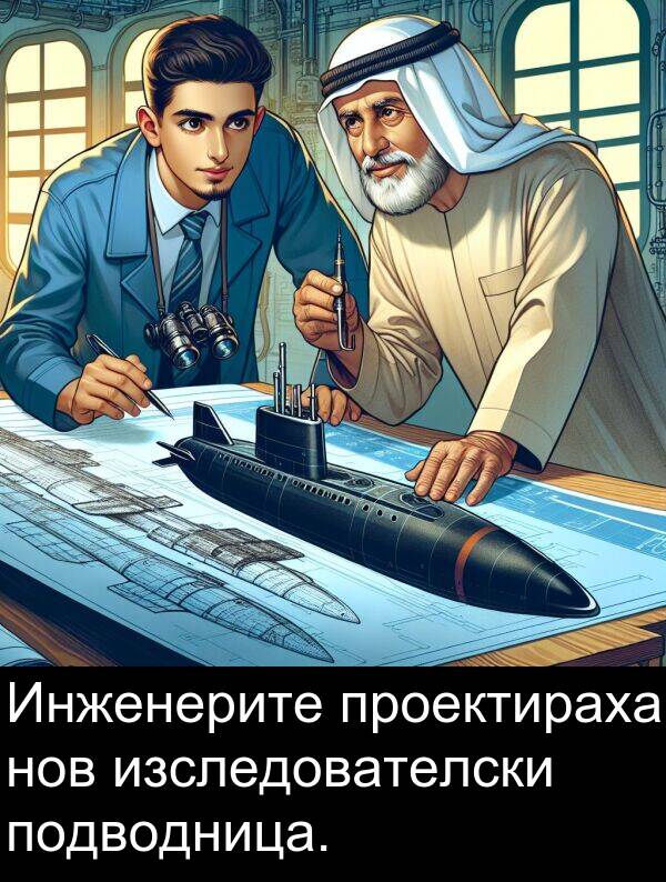 проектираха: Инженерите проектираха нов изследователски подводница.