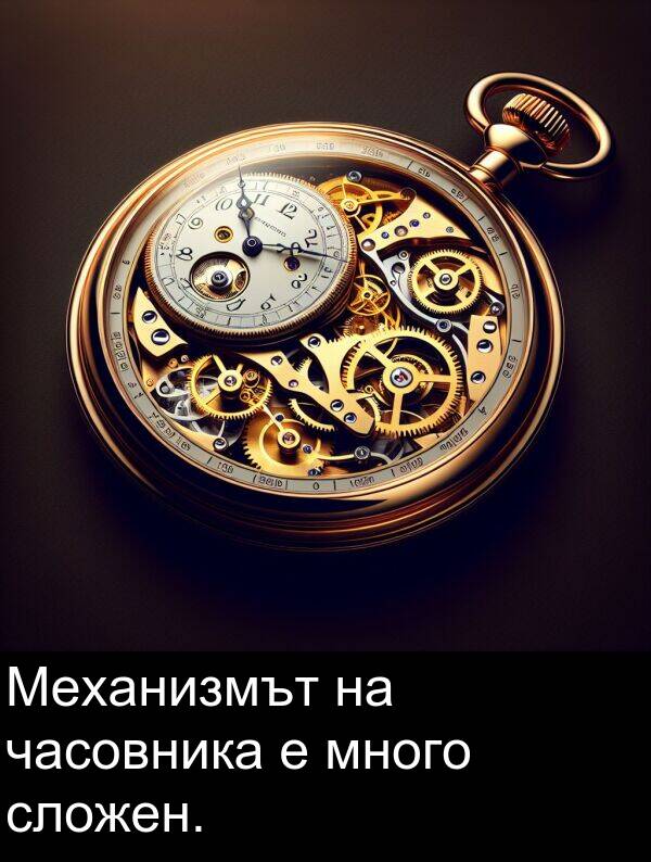 часовника: Механизмът на часовника е много сложен.