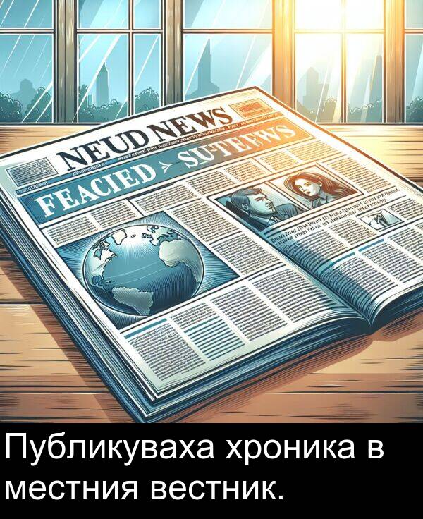 местния: Публикуваха хроника в местния вестник.