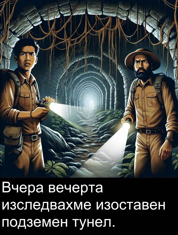 изоставен: Вчера вечерта изследвахме изоставен подземен тунел.