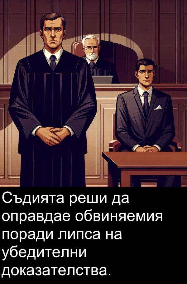 убедителни: Съдията реши да оправдае обвиняемия поради липса на убедителни доказателства.