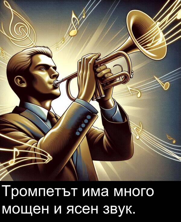 ясен: Тромпетът има много мощен и ясен звук.