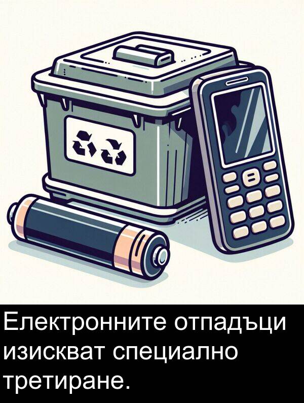 изискват: Електронните отпадъци изискват специално третиране.