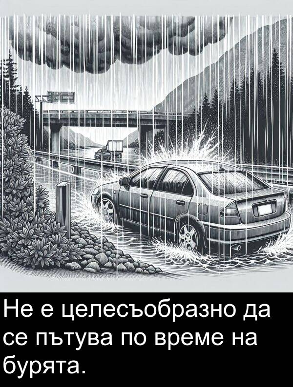 бурята: Не е целесъобразно да се пътува по време на бурята.