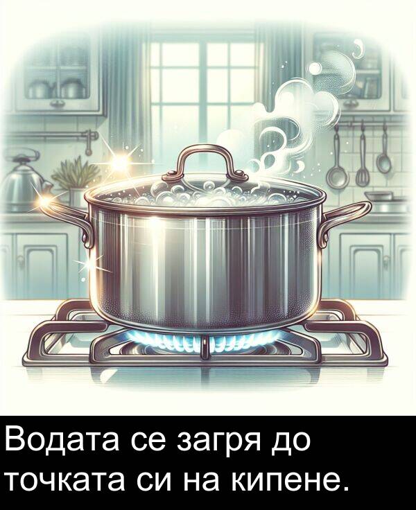 загря: Водата се загря до точката си на кипене.