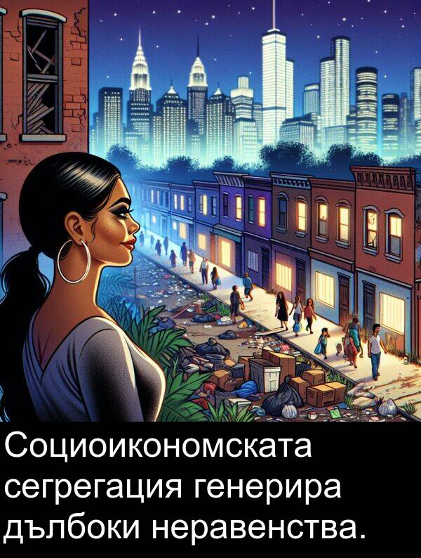 дълбоки: Социоикономската сегрегация генерира дълбоки неравенства.