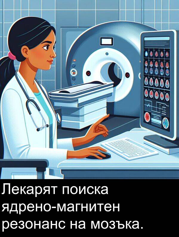 поиска: Лекарят поиска ядрено-магнитен резонанс на мозъка.