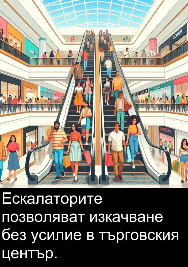търговския: Ескалаторите позволяват изкачване без усилие в търговския център.