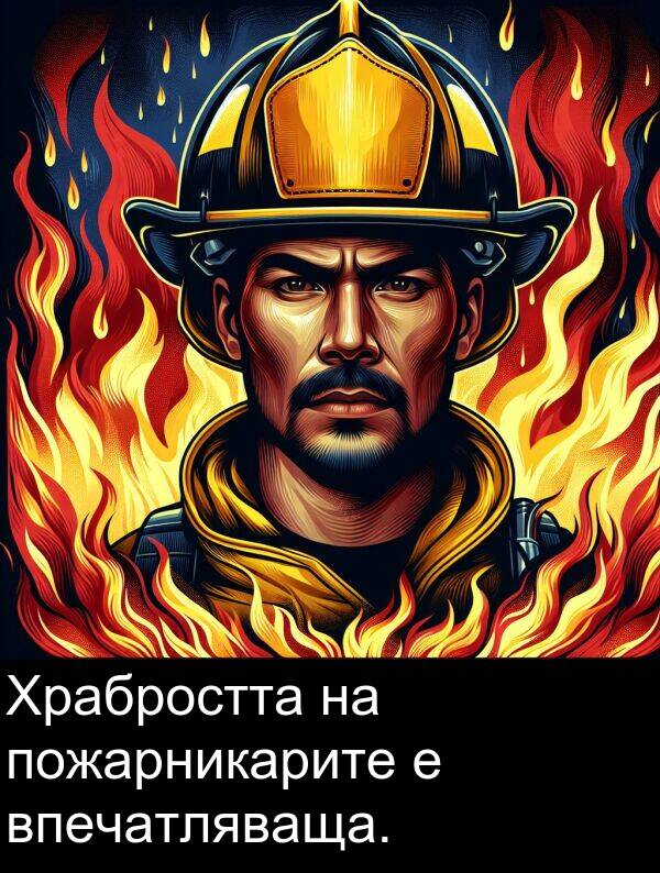 пожарникарите: Храбростта на пожарникарите е впечатляваща.