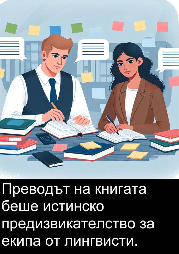 екипа: Преводът на книгата беше истинско предизвикателство за екипа от лингвисти.