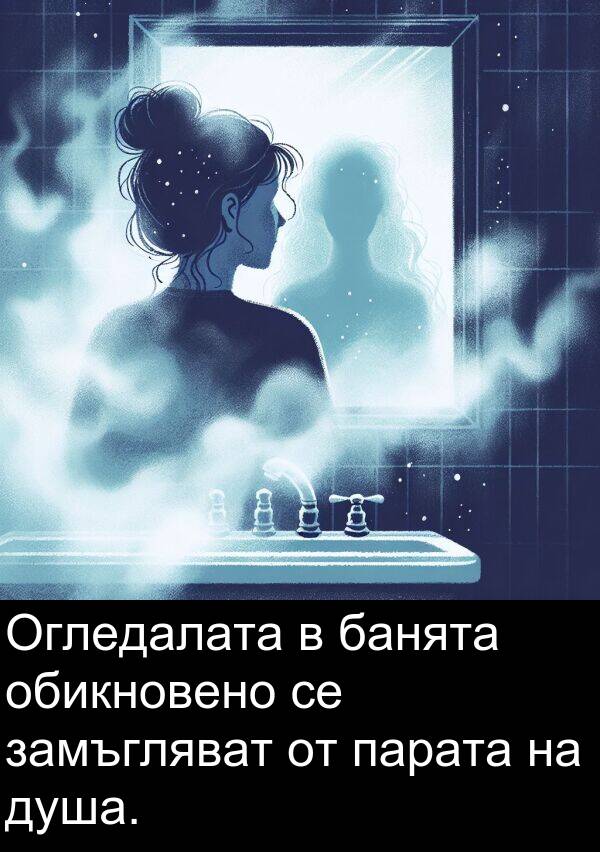 банята: Огледалата в банята обикновено се замъгляват от парата на душа.