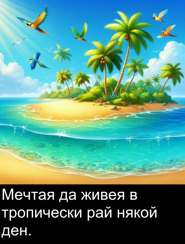 ден: Мечтая да живея в тропически рай някой ден.
