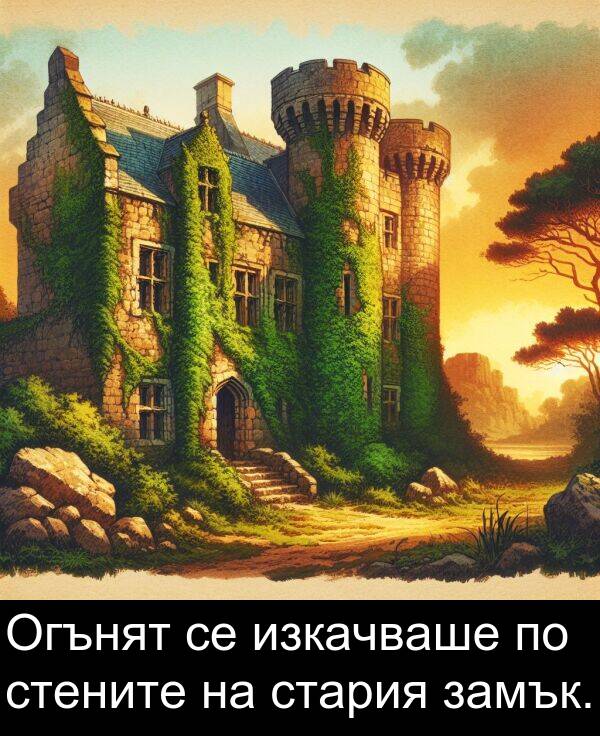 стария: Огънят се изкачваше по стените на стария замък.