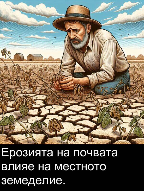 земеделие: Ерозията на почвата влияе на местното земеделие.