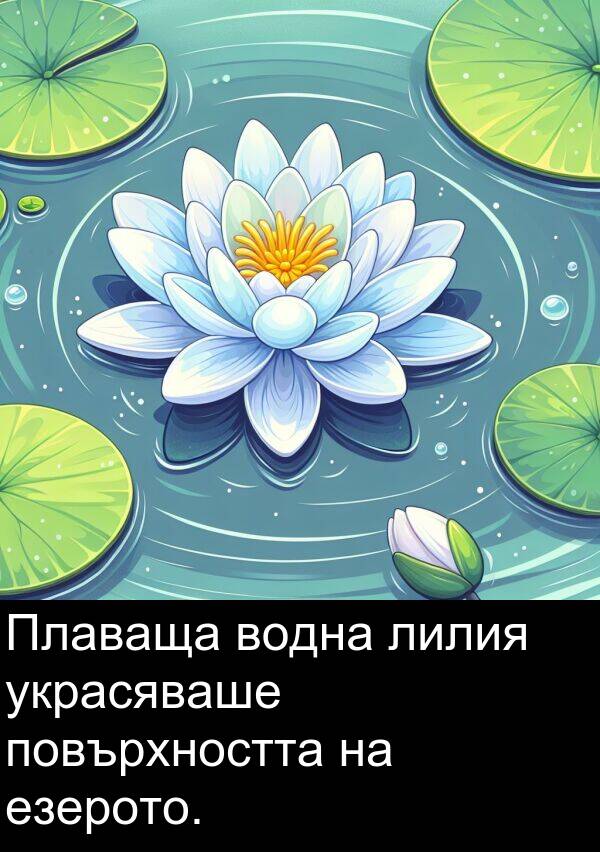 езерото: Плаваща водна лилия украсяваше повърхността на езерото.