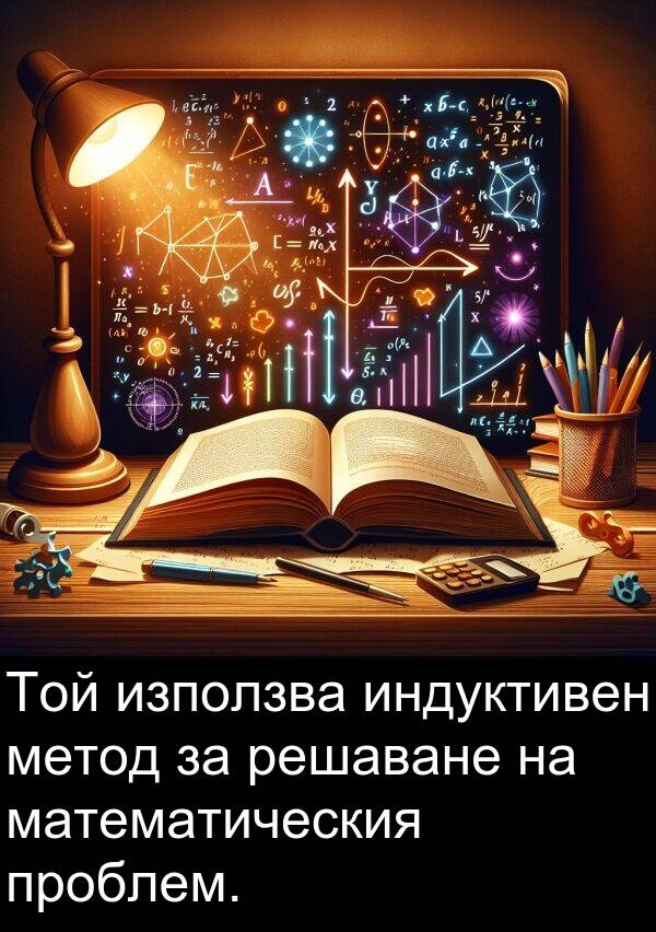 проблем: Той използва индуктивен метод за решаване на математическия проблем.