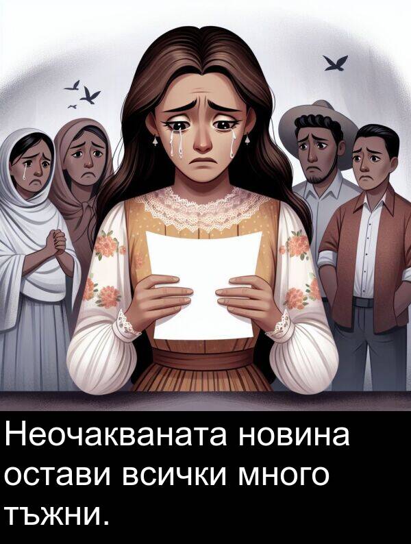 всички: Неочакваната новина остави всички много тъжни.