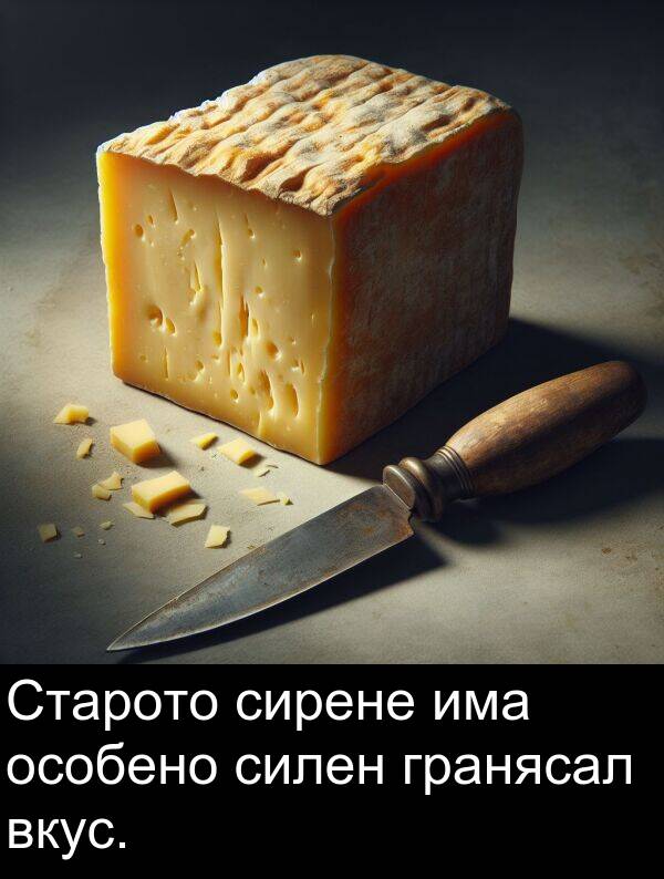 силен: Старото сирене има особено силен гранясал вкус.