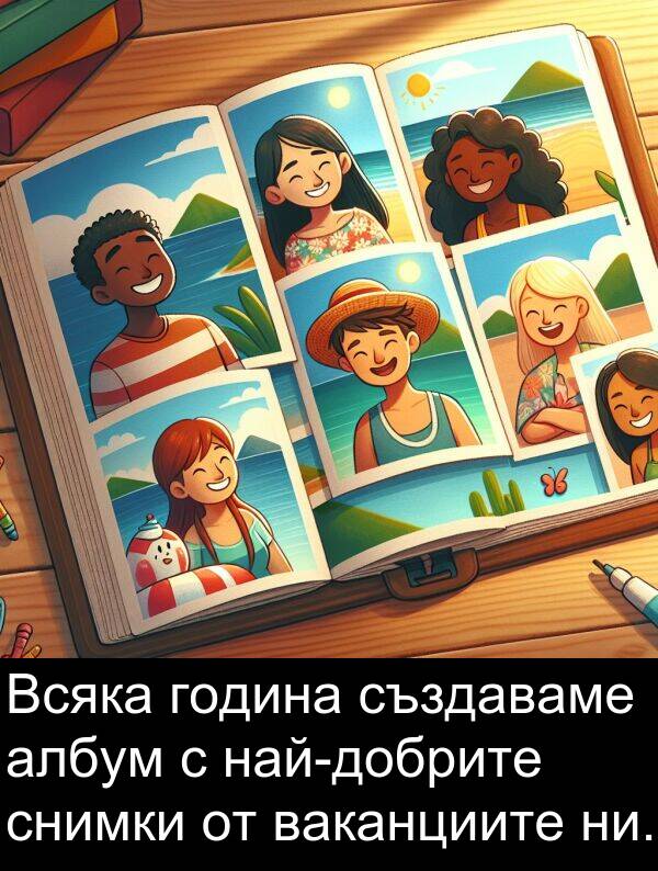 албум: Всяка година създаваме албум с най-добрите снимки от ваканциите ни.