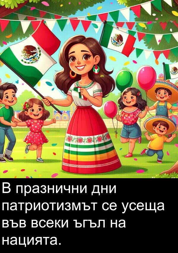 патриотизмът: В празнични дни патриотизмът се усеща във всеки ъгъл на нацията.