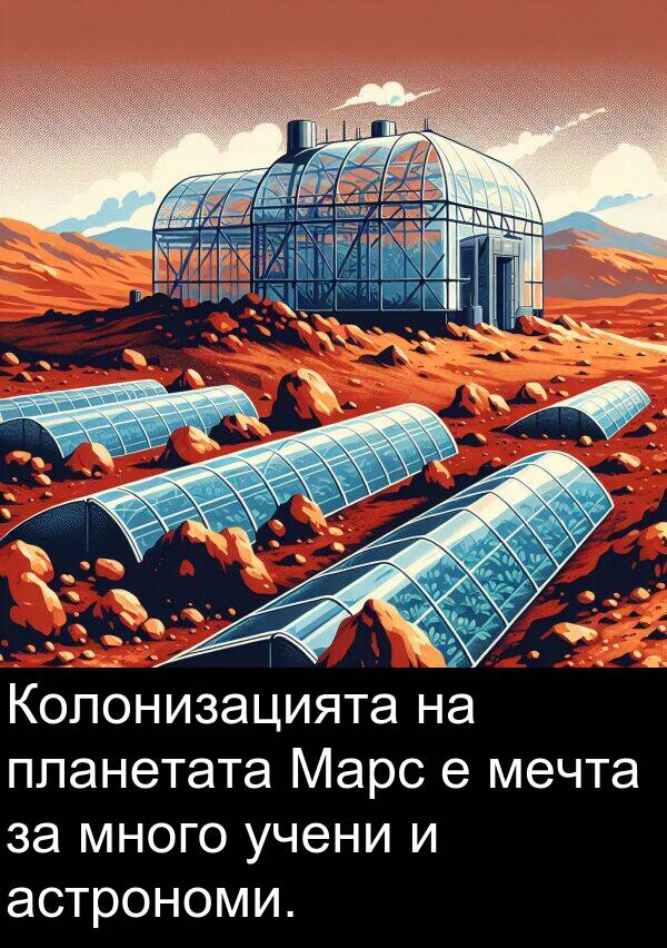 мечта: Колонизацията на планетата Марс е мечта за много учени и астрономи.