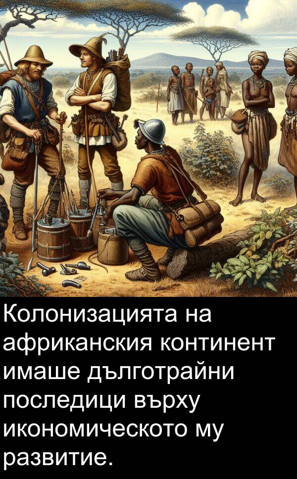 развитие: Колонизацията на африканския континент имаше дълготрайни последици върху икономическото му развитие.