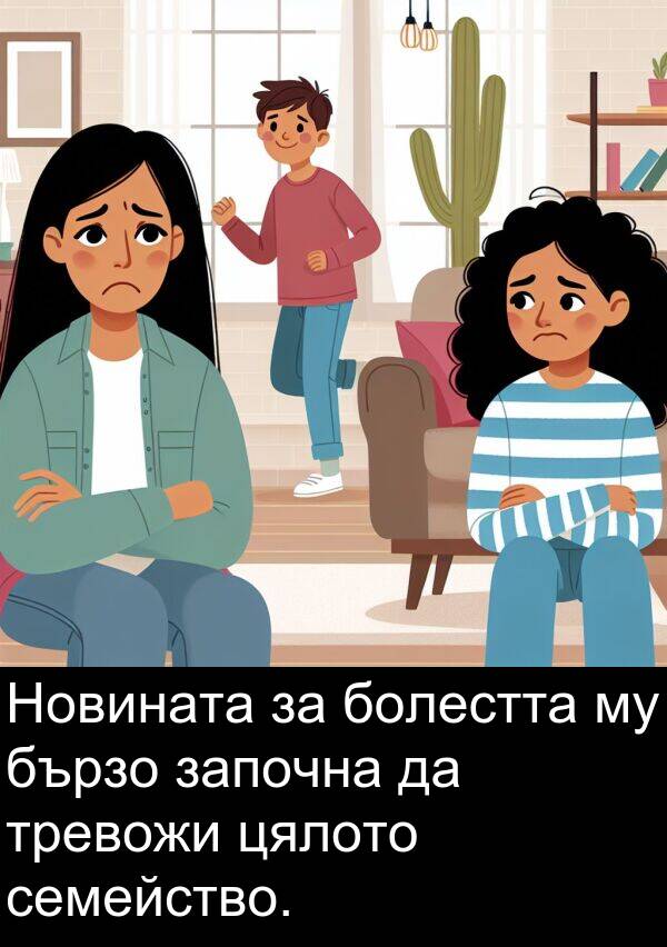 болестта: Новината за болестта му бързо започна да тревожи цялото семейство.