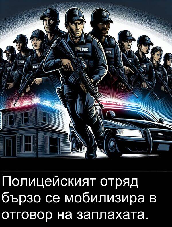 заплахата: Полицейският отряд бързо се мобилизира в отговор на заплахата.